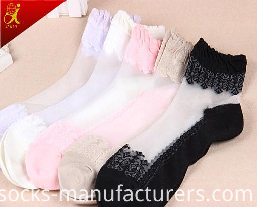 Cystom Women Summer Wear Transparent Sheer Slik Socks